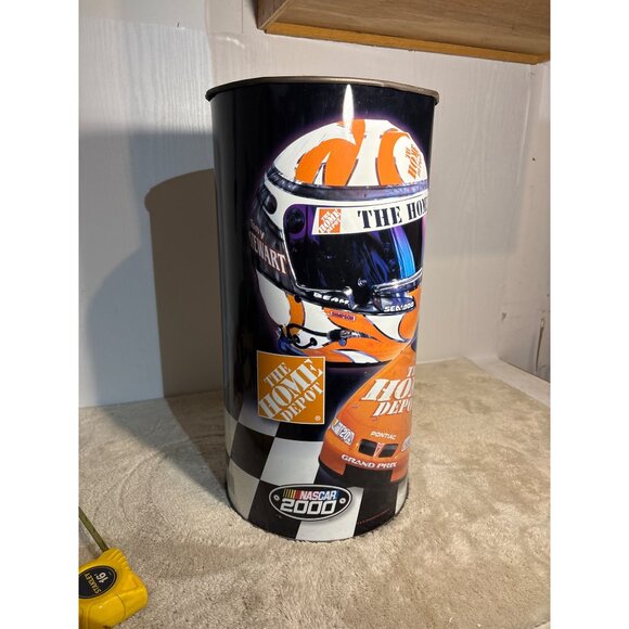 Tony Stewart Metal Waste Bin NASCAR 2000 19” Tall 10” Diameter - Picture 8 of 11